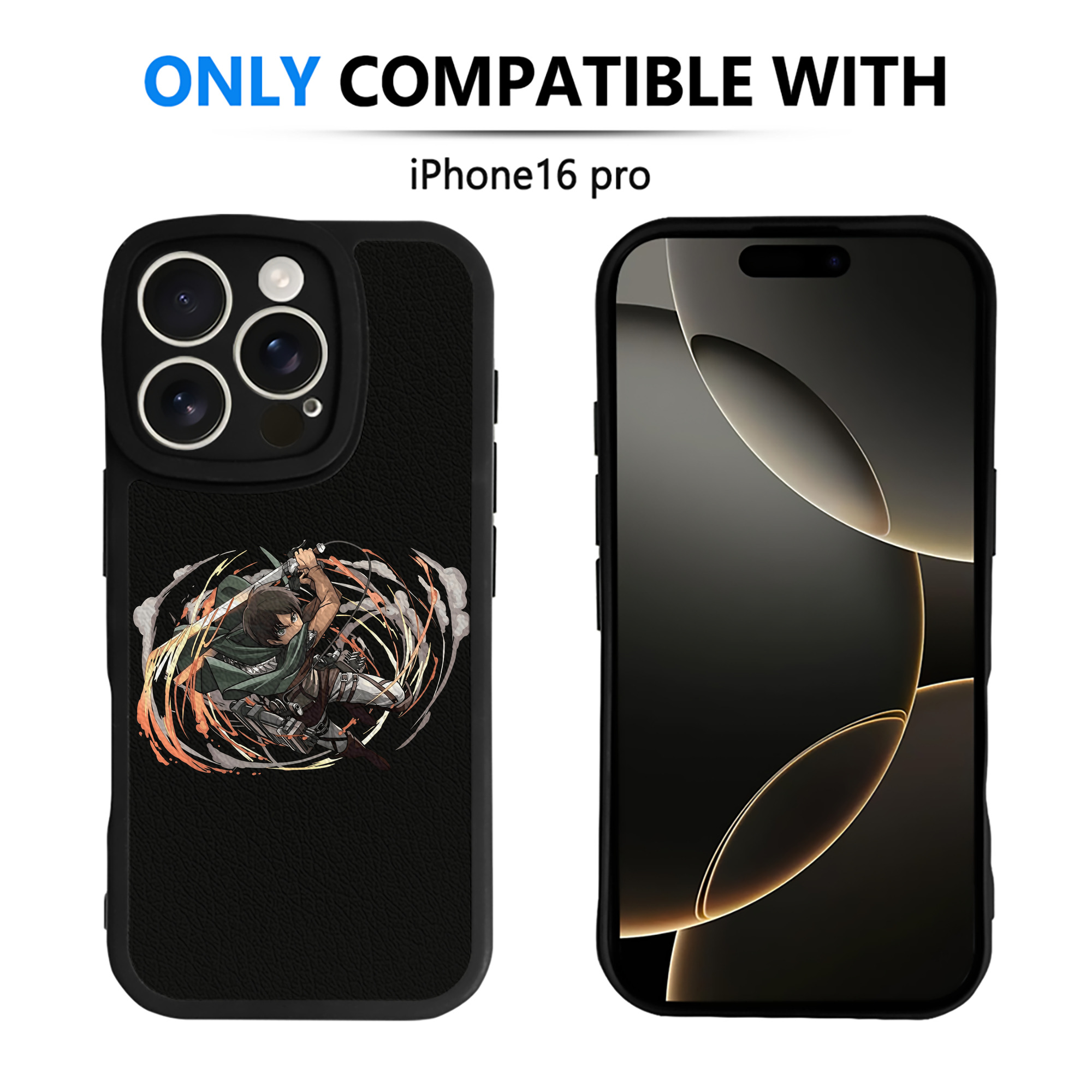 （画像用） 進撃の巨人 エレン･イェーガー Attack on Titan Eren Jäger 【iPhone 16シリーズ対応】シリコンスマホケース（レザー調） 材質：シリコン